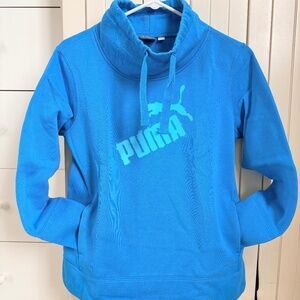 Women PUMA Cowl Neck Pullover Sweatshirt Size Large with Front Pocket